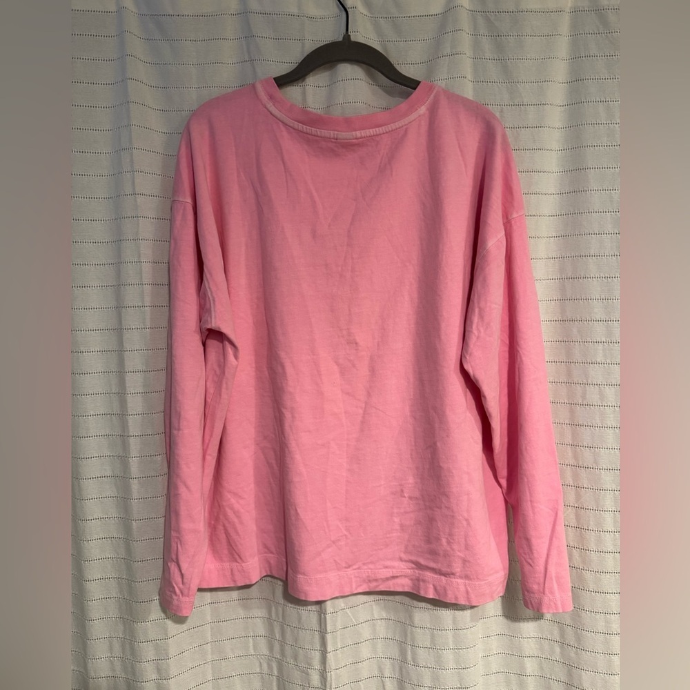 Old Navy Pink Long-Sleeve Vintage Loose T-Shirt Size Large - Picture 4 of 5